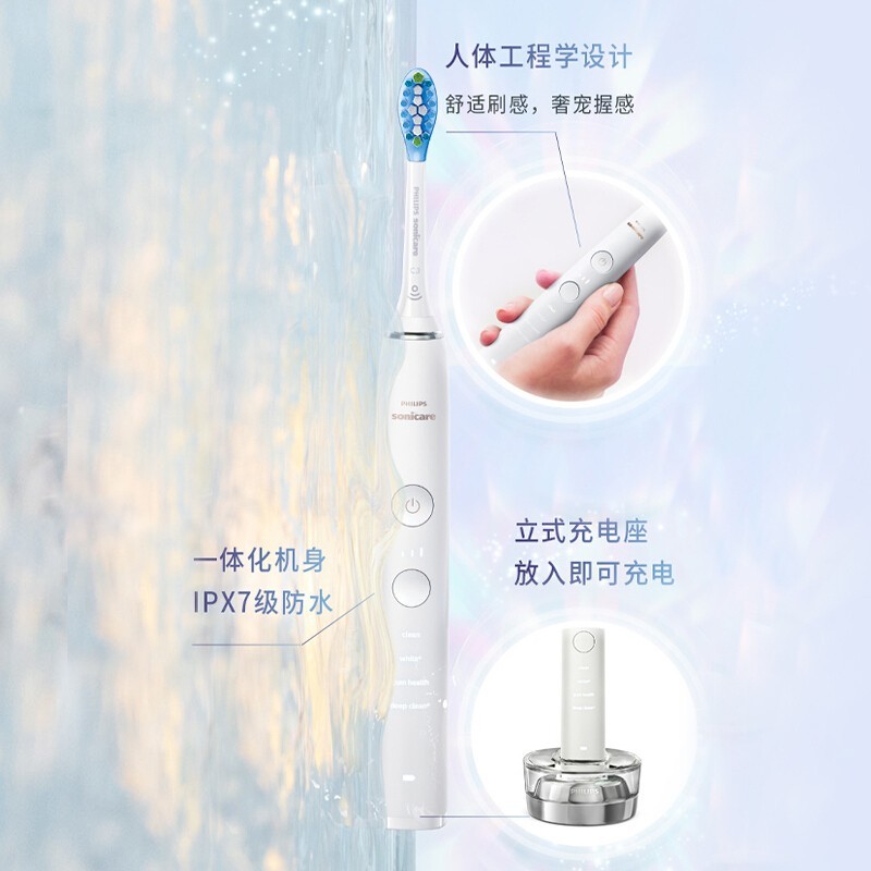 飞利浦(Philips)HX9912/79电动牙刷十二种洁牙模式白色高清大图