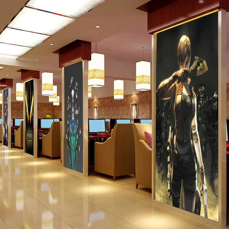 LOL英雄联盟网吧网咖游戏背景主题墙吊顶墙纸壁纸大型3D立体壁画壹德壹