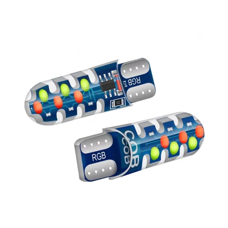 亿维顿 汽车货车改装示宽灯T10汽车LED七彩插泡爆闪防水硅胶摩托车灯 个