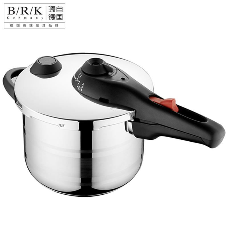 BRK Germany德国厨具韦塞尔压力锅6LB 304不锈钢压力锅 厨房工具锅具 6升 多重安全保障 人性化手柄设计高清大图
