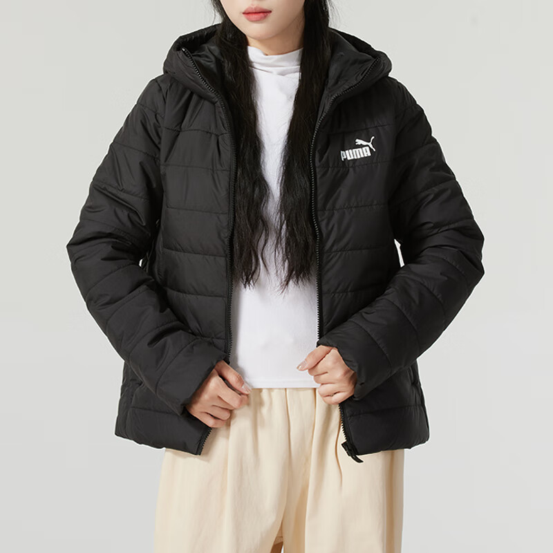 彪马(Puma)女装新款运动服户外出行防风保暖连帽棉服夹克外套672279-01 ZP 672279-01/黑色 XS