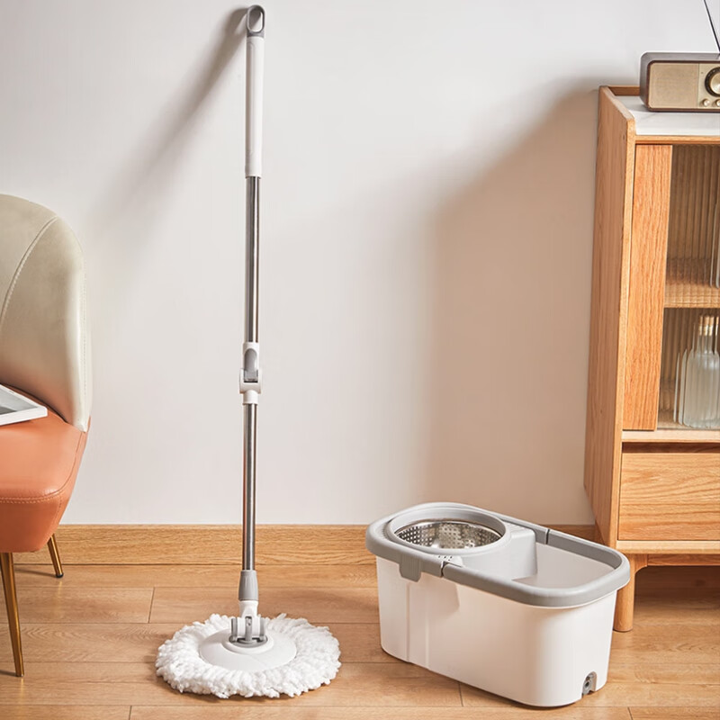 全格平板拖把免手洗家用一拖净懒人墩布企业 旋转拖把套装QJ103(2片装)