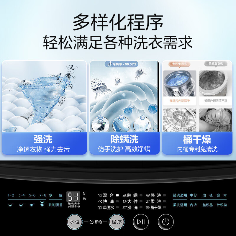 美的(Midea)洗衣机全自动波轮10kg大容量家用专利免清洗雨润仿手洗品质电机防生锈MB100V36T家电国家补贴