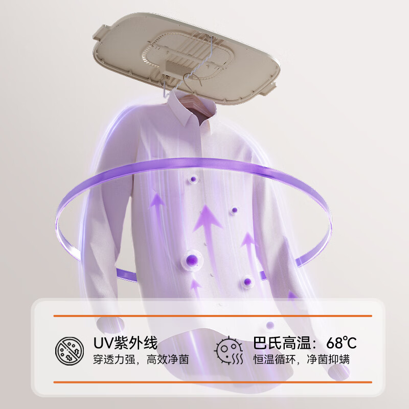 卡蛙衣服烘干机家用折叠干衣机婴儿烘衣机小型便携烘干衣柜旅行风干机杀菌内衣消毒机内裤 兰迪黄KW-GY14高清大图