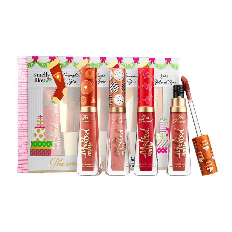 Too Faced 2018圣诞经典甜品唇釉四件限量套装组 0.1oz*4 彩妆套盒 任何肤质 滋润营养
