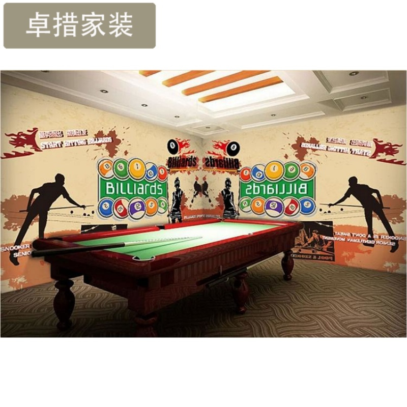 3D大型无缝壁画 桌球厅台球室KTV娱乐场所健身房卧室背景墙纸壁纸壹德壹