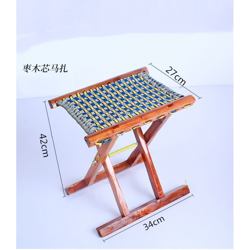 寻木匠实木马扎枣木军马扎户外钓鱼烧烤折叠凳小板凳便携家用小凳子
