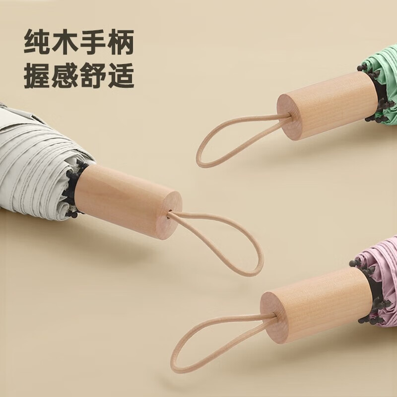 美度(MAYDU)三折彩胶折叠防晒防紫外线女晴雨两用太阳伞阻隔紫外线M3200高清大图