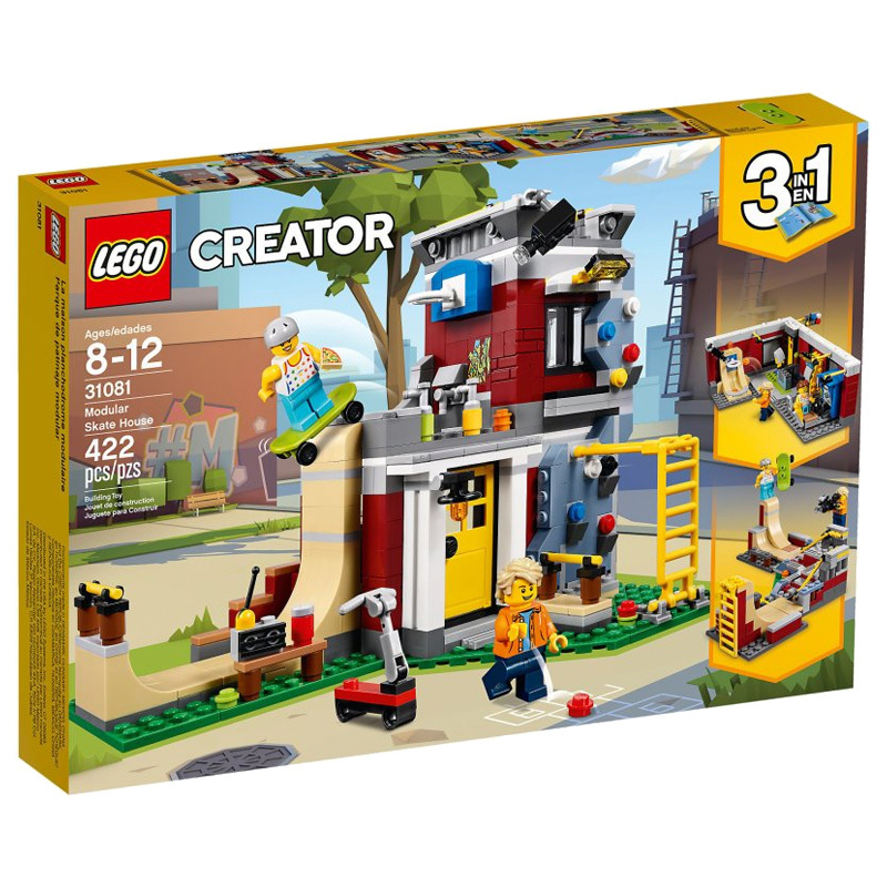 乐高(LEGO)Creator 创意百变 滑板玩乐屋 31081 8-12岁 422块儿童积木塑料玩具 200块以上