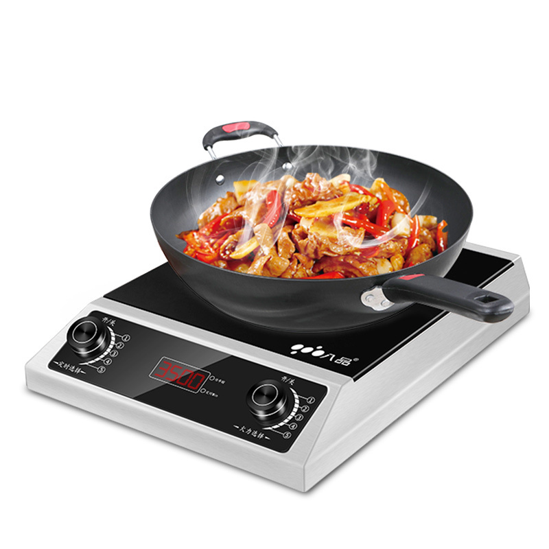 电磁炉家用商用大功率3500w旋钮式台式不锈钢火锅电池炉灶3500w平面双