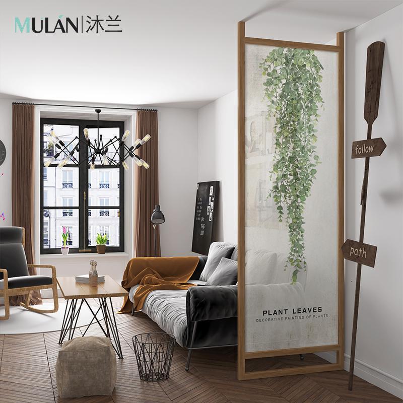 BONJEAN北欧屏风隔断客厅卧室布艺玄关实木遮挡家用小户型简约现代座屏