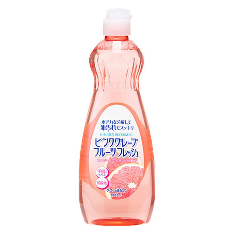 火箭石碱餐具果蔬洗洁精厨房洗涤剂不伤手家用洗碗去油污不伤手厨房专用洗洁精餐具果蔬洗洁精(西柚香型600ml)