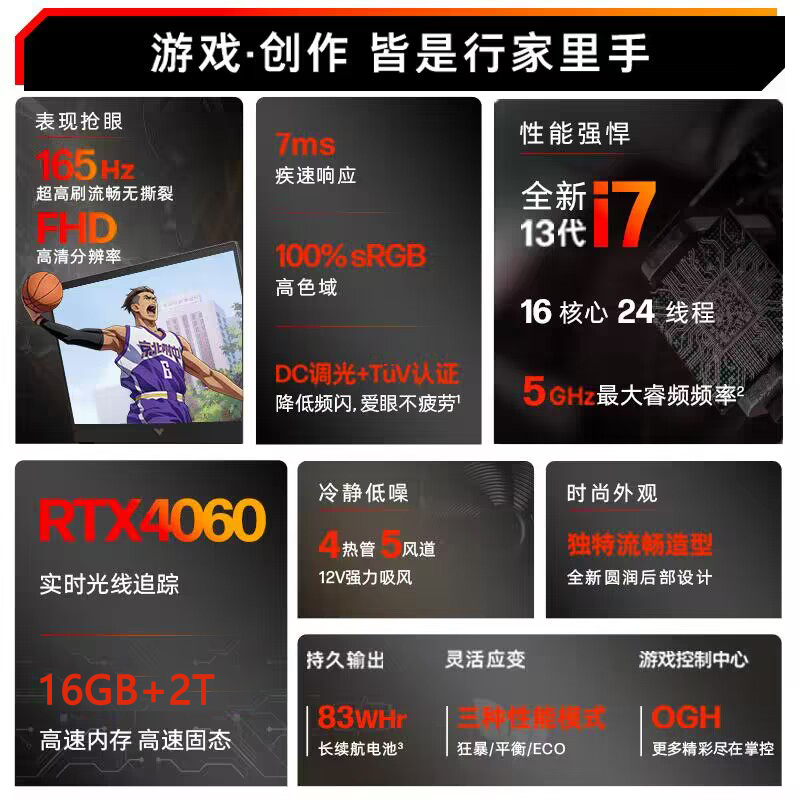 [首发]惠普HP 光影精灵9高性能电脑游戏本16.1英寸学生电竞设计娱乐笔记本13代i7-13700HX/16G/2T/RTX4060/165Hz/黑[16-r0006TX]定制