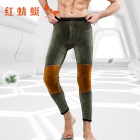 红蜻蜓(RED DRAGONFLY)男士保暖裤加绒加厚舒适艾草绒打底棉裤秋裤线裤