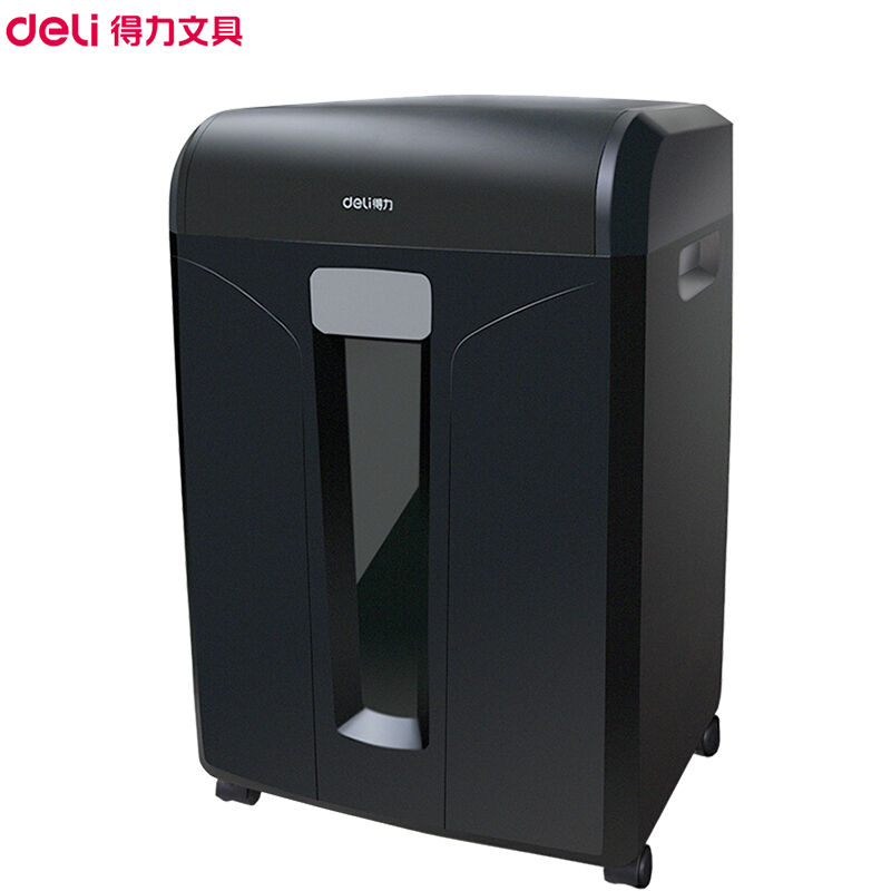 得力(deli)14400大型碎纸机 可碎纸16张 31L大容量 段状4*40mm 4级保密 黑色 办公商务粉碎机