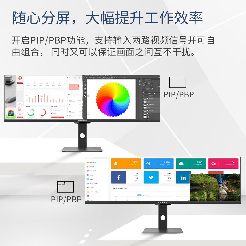 Innocn联合创新43.8英寸 120Hz HDR400 Type-C65W 10Bit专业校色 电脑显示器44C1G高清大图