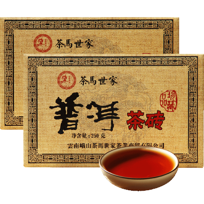 茶马世家普洱茶 熟茶 云南 普洱 茶砖 九年枣香普洱