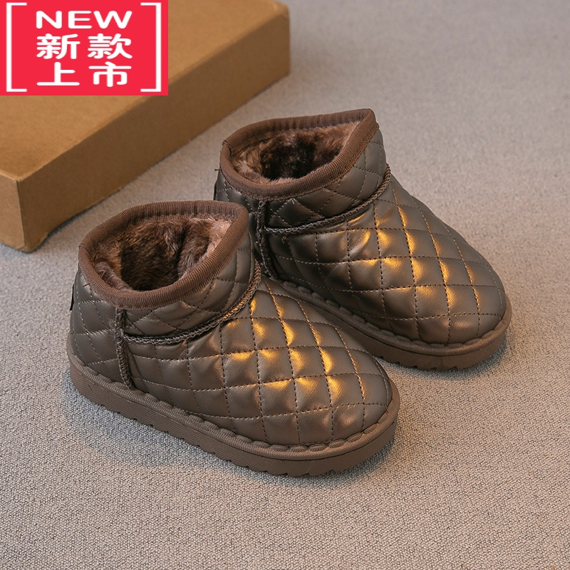 可莉允儿童雪地靴2022冬季新款男童大棉冬鞋女童靴子短靴雪地棉防水防滑