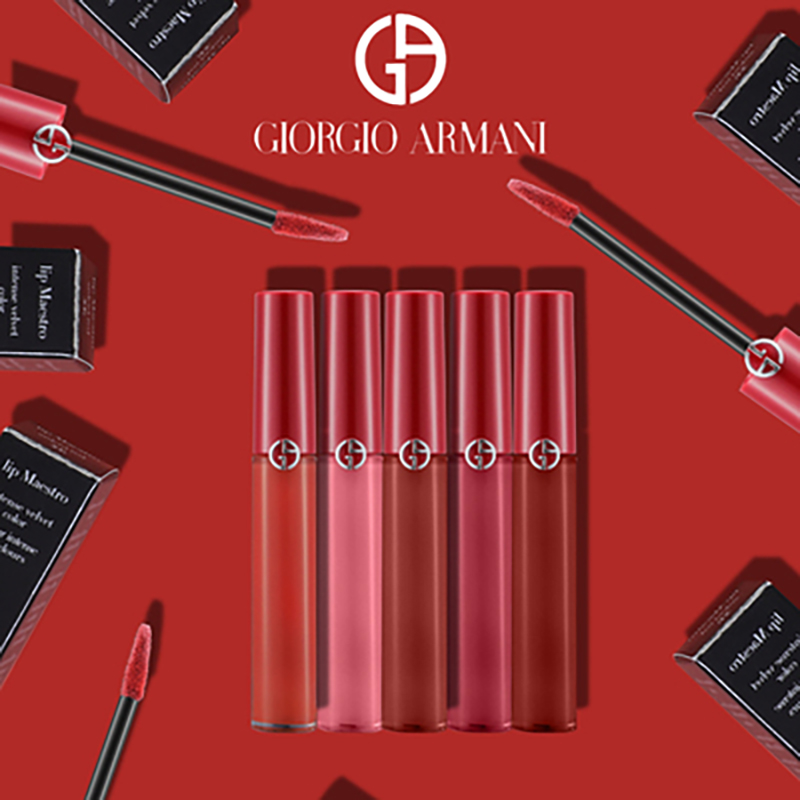 阿玛尼(ARMANI)「传奇红管」 臻致丝绒哑光唇釉415 6.5ml 山楂红高清大图