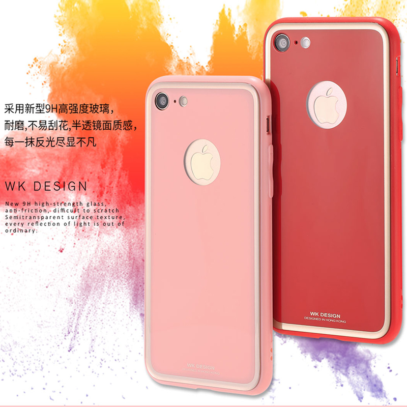 潮牌青春系列iPhoneX手机壳纯色玻璃镜面苹果X新款保护壳潮女男 iPhoneX(青春)粉色