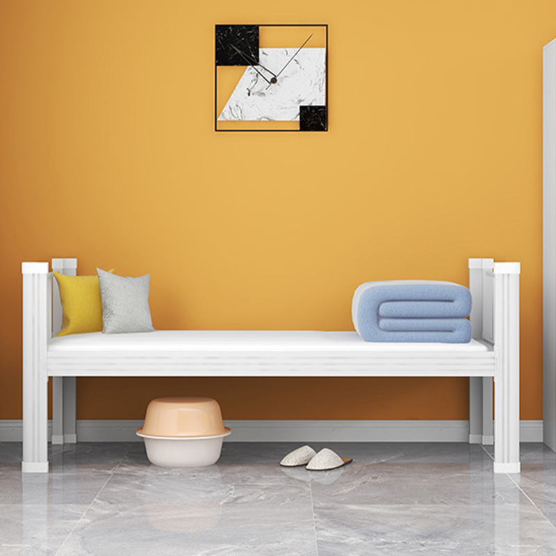 铭威盾单层铁架床学生宿舍单层床公寓床员工寝室架子床型材铁艺床白色单人床2000*1500*850床+床板+床垫高清大图