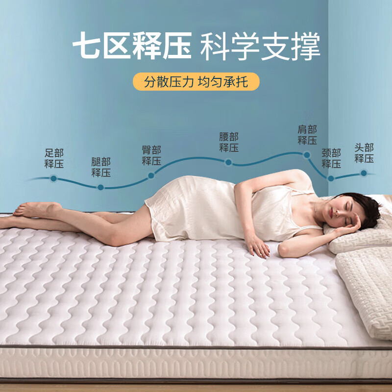 九洲鹿 乳胶床垫床褥软垫 家用卧室加厚租房榻榻米抗压绵垫高清大图