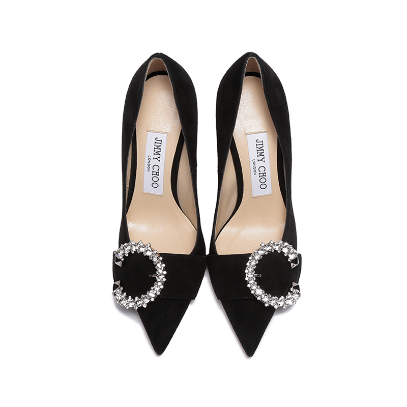 周仰杰jimmychoo女士绒面革尖头浅口高跟鞋皮鞋melva90ucb231