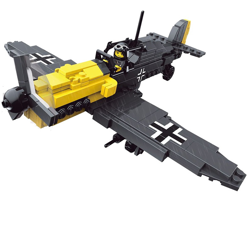 兼容乐高战斗机二战德军老式喷气飞机拼装军事轰炸机积木男孩玩具pt17