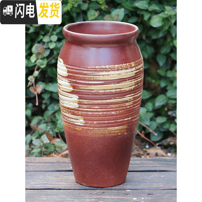 三维工匠法师老桩盆多肉花盆高筒陶瓷大号粗陶透气特大陶罐花盆 G8-447 23-25CM花盆容器高清大图