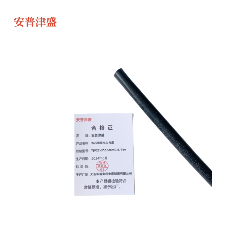 安普津盛 铜芯铠装电力电缆YJV22 3*2.5mm0.6/1kv 米高清大图