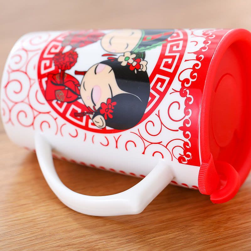 结婚牙杯套装卫生间刷牙缸卫浴杯子一对红色V2|对杯【B款】图片