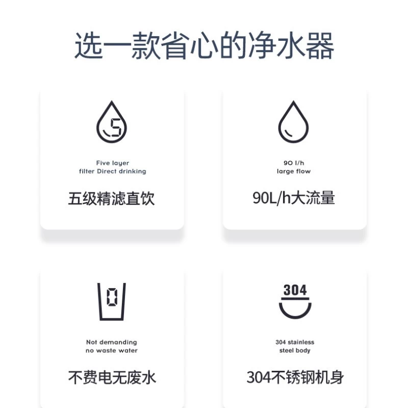 德国德克西Q1-1 超滤净水器家用直饮自来水龙头前置过滤器厨房不锈钢净水机(两年滤芯,不含安装)