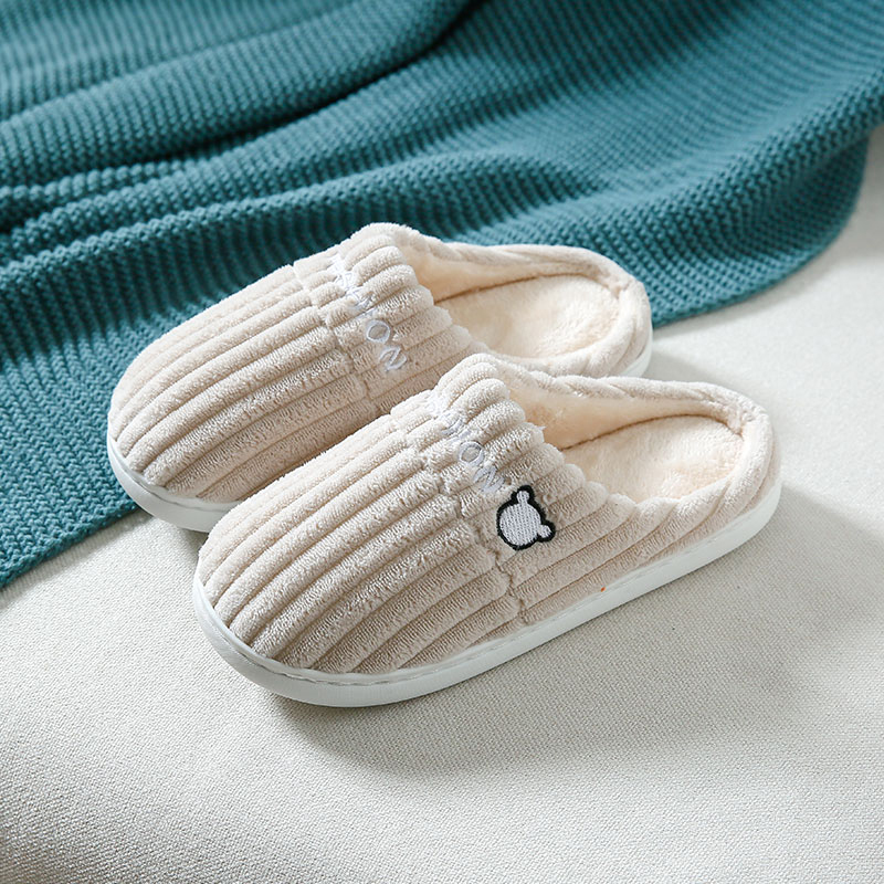 Ideamini棉拖鞋女士家用秋季厚底防滑居家居保暖室内毛毛绒月子鞋男天