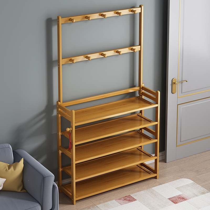 鞋架古达挂衣架一体家用简易门口新款衣帽置物鞋柜室内好看收纳架视频