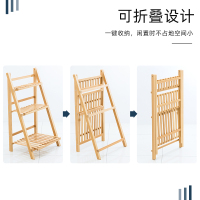 老竹匠 阳台户外折叠花架/花几现代简约客厅盆景架植物架绿萝架楠竹落地多层置物架多肉花架子层架室外