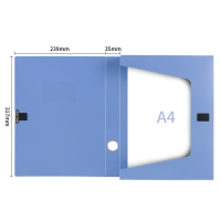 得力 宽35mm 0.8mm 纯pp 5622 资料册 活页文件夹插页 A4多页多层档案夹 资料盒(蓝) 12只/箱