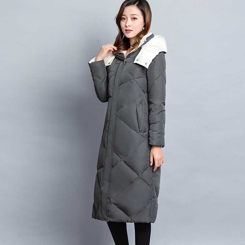 女2017 压缩中长款轻薄长过膝修身超正品高端加厚羽绒服
