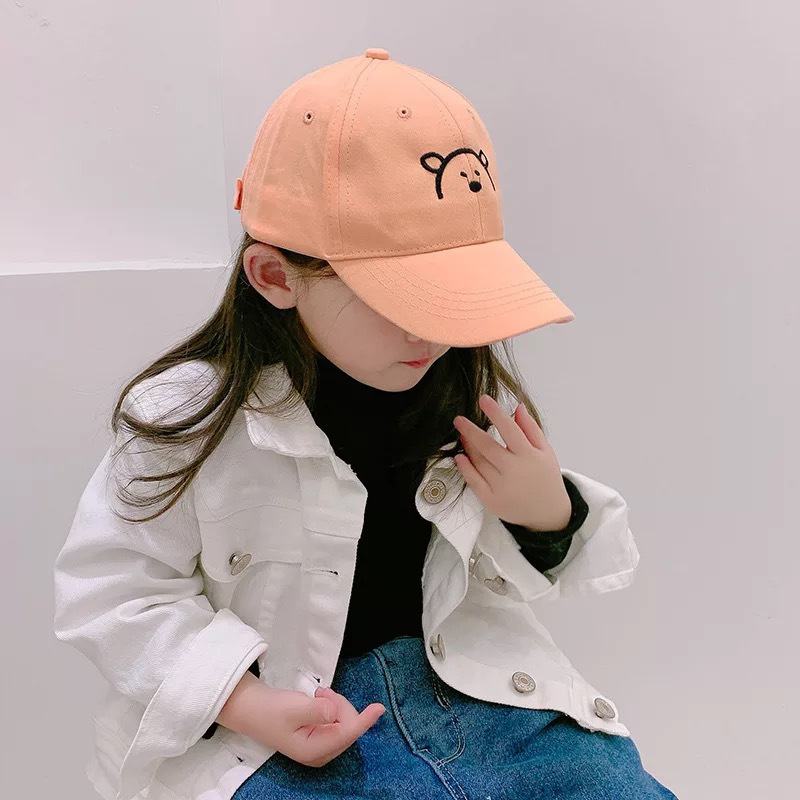 盛世尼曼卡通熊刺绣儿童棒球帽可爱男女童夏季鸭舌帽宝宝防晒太阳帽子