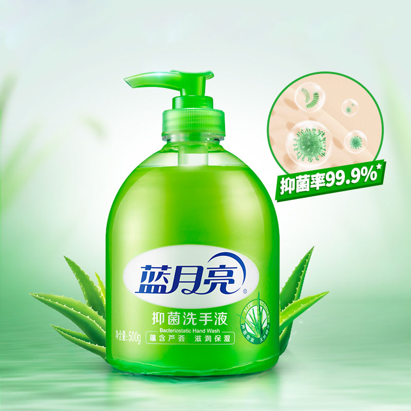 蓝月亮 洗手液芦荟抑菌500g*12瓶整箱装 高效抑菌滋润呵护肌肤柔滑远离细菌威胁