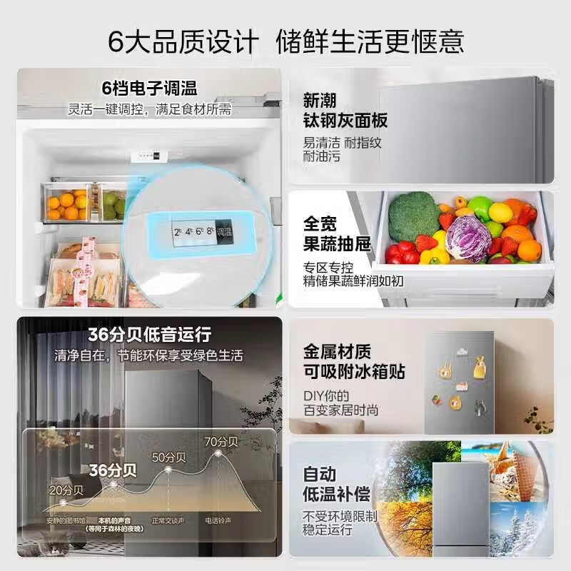 美的(Midea)182升双开门小型两门家用家电租房宿舍办公小户型节能低噪省电小冰箱BCD-182M高清大图