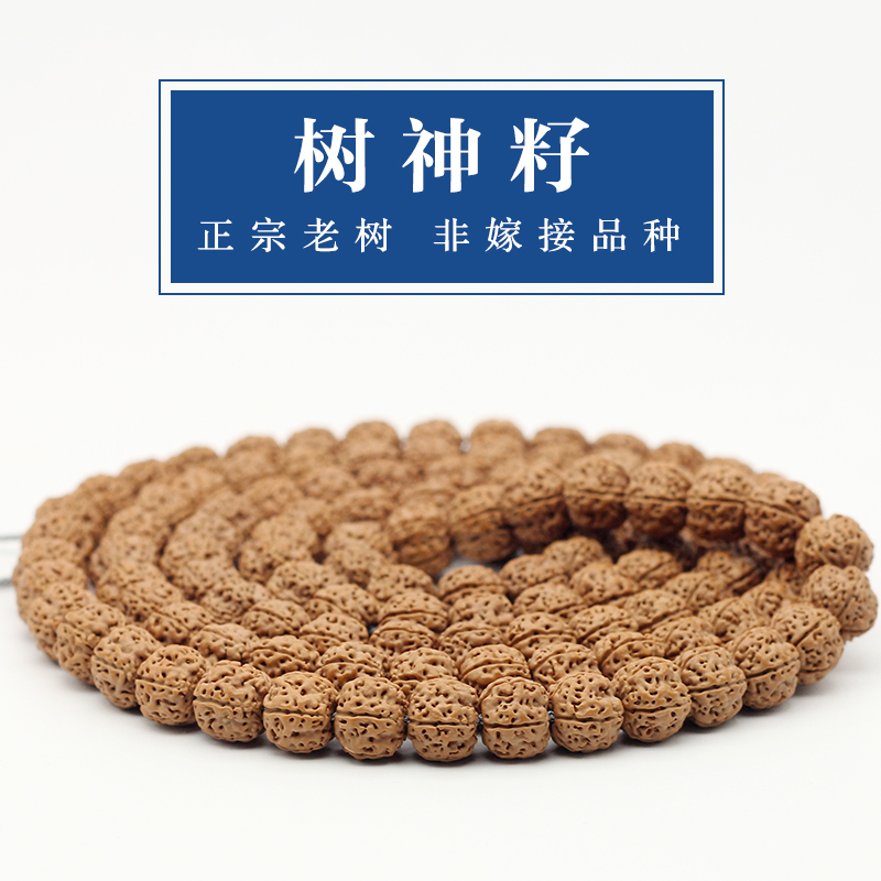 [梵心阁]树神籽 平头蜂窝盘龙双龙平头磨盘矮桩黄皮小金刚菩提子108颗