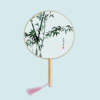 古风折扇古典团扇宫廷中国风宫扇女复古工艺木柄圆扇汉服舞蹈扇子