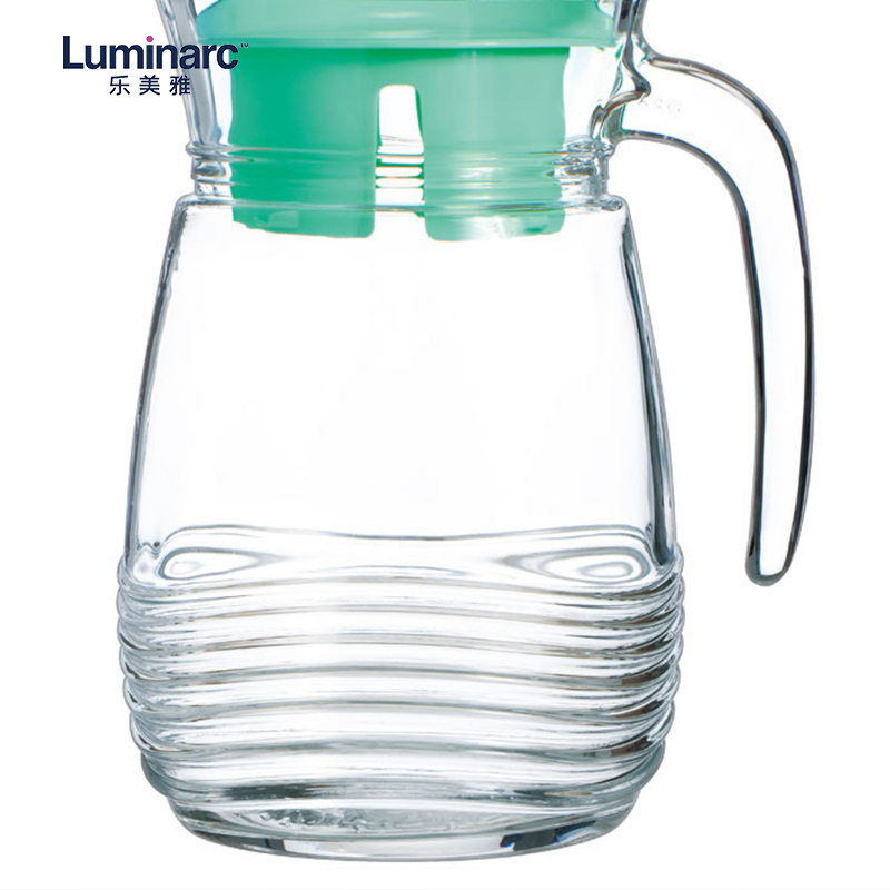 乐美雅(Luminarc)家用玻璃水杯凉水壶耐热钢化玻璃水具5件套1壶4杯家居器皿海岸线薄荷绿L6798不保温、其他
