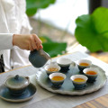 万仟堂(EDENUS)秋荷一池·成套茶具黑铁釉（一壶一承一海六杯)