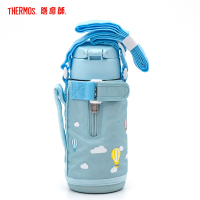 膳魔師(THERMOS)保温杯TCKG-603WF儿童吸管杯膳魔师带杯套双盖大容量儿童水杯多功能保温壶600ML家用通用