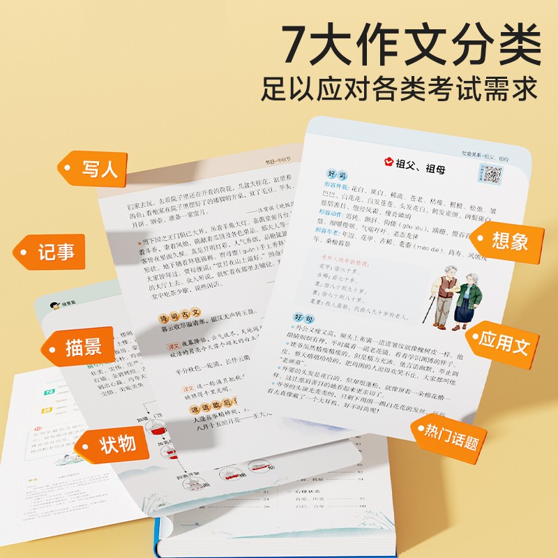 [全2册]词穷救星(大语文素材+成语大百科) [正版]时光学词穷救星大语文素材词典 成语大百科 配故事音频 好词好句好段高清大图