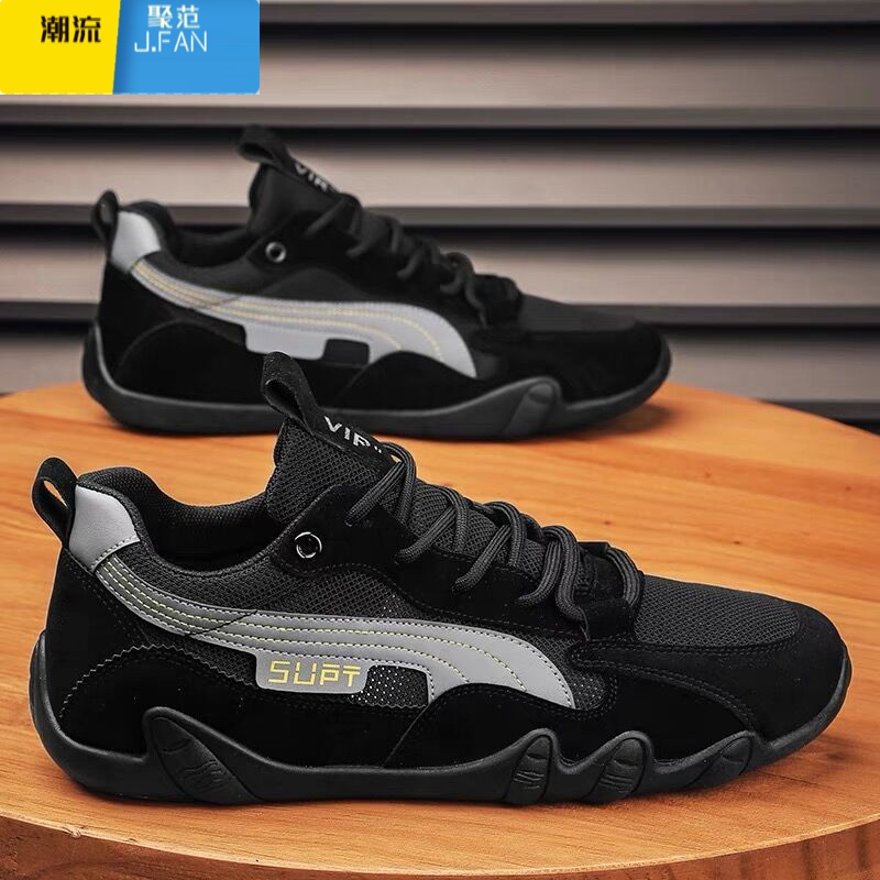 聚范男鞋2024新款夏季透气网面运动休闲工地干活工作防滑轻便劳保潮鞋高清大图