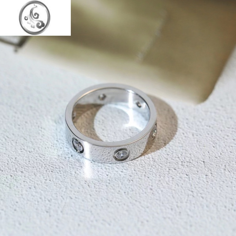 jimi六钻情侣戒指电镀玫瑰金love对戒男女不掉色镶钻结婚礼物指环