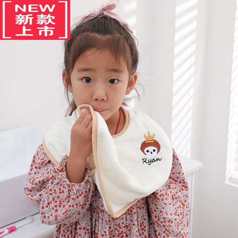 可莉允儿童洗脸刷牙毛巾洗漱巾宝宝春秋防水围嘴口水巾围脖宝宝吐奶围兜图片