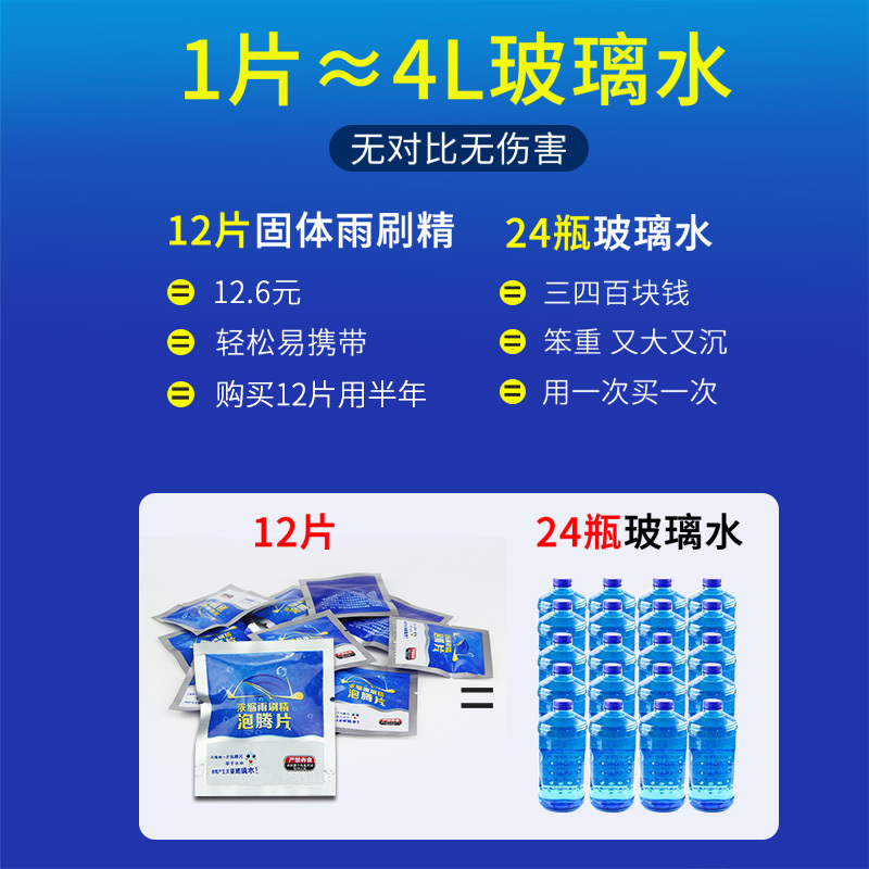 玻璃水泡腾片固体汽车用品大全雨刮水超浓缩型车用雨刷精四季通用